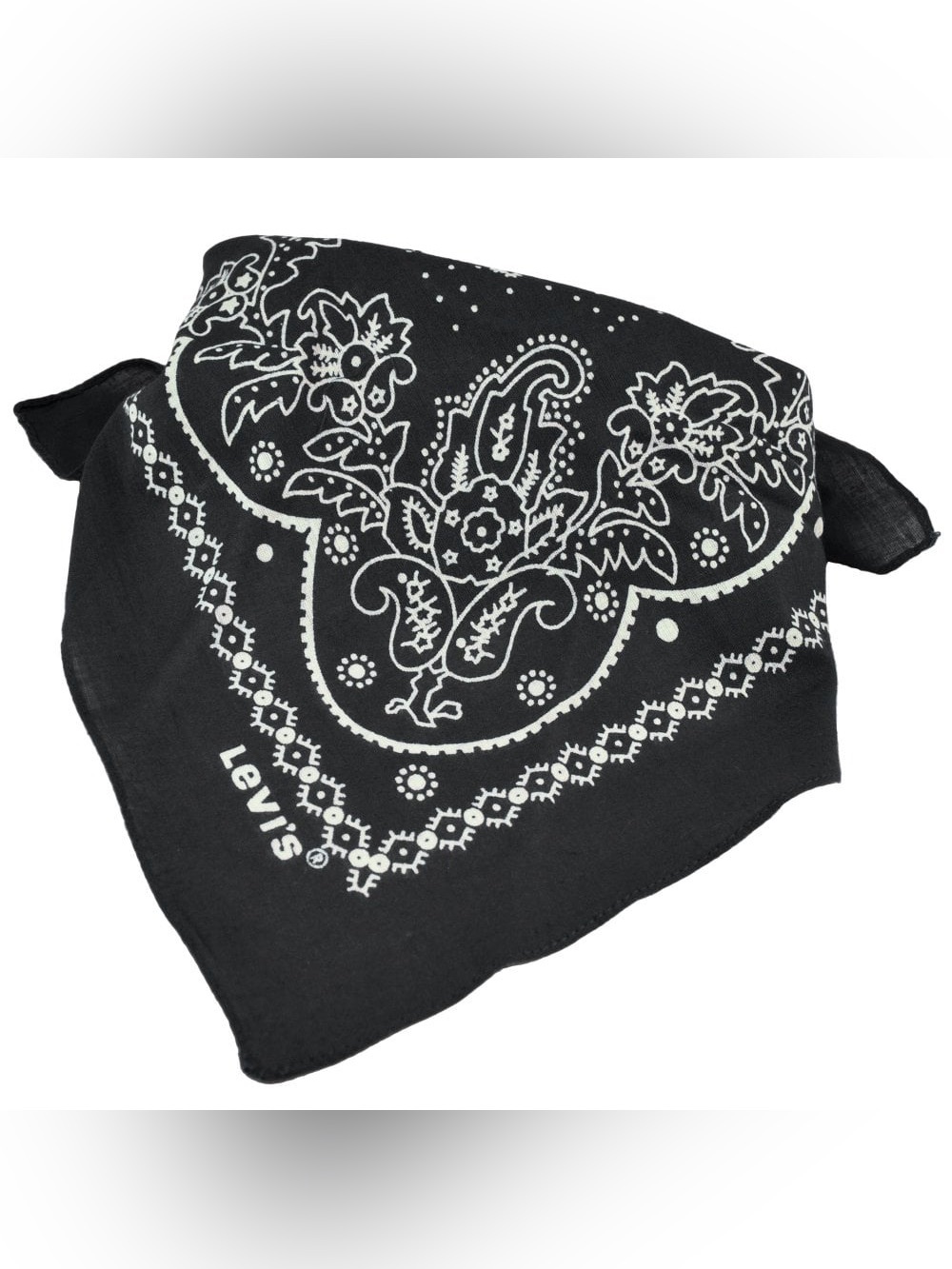 Levi’s Black and White Paisley Patterned Bandana